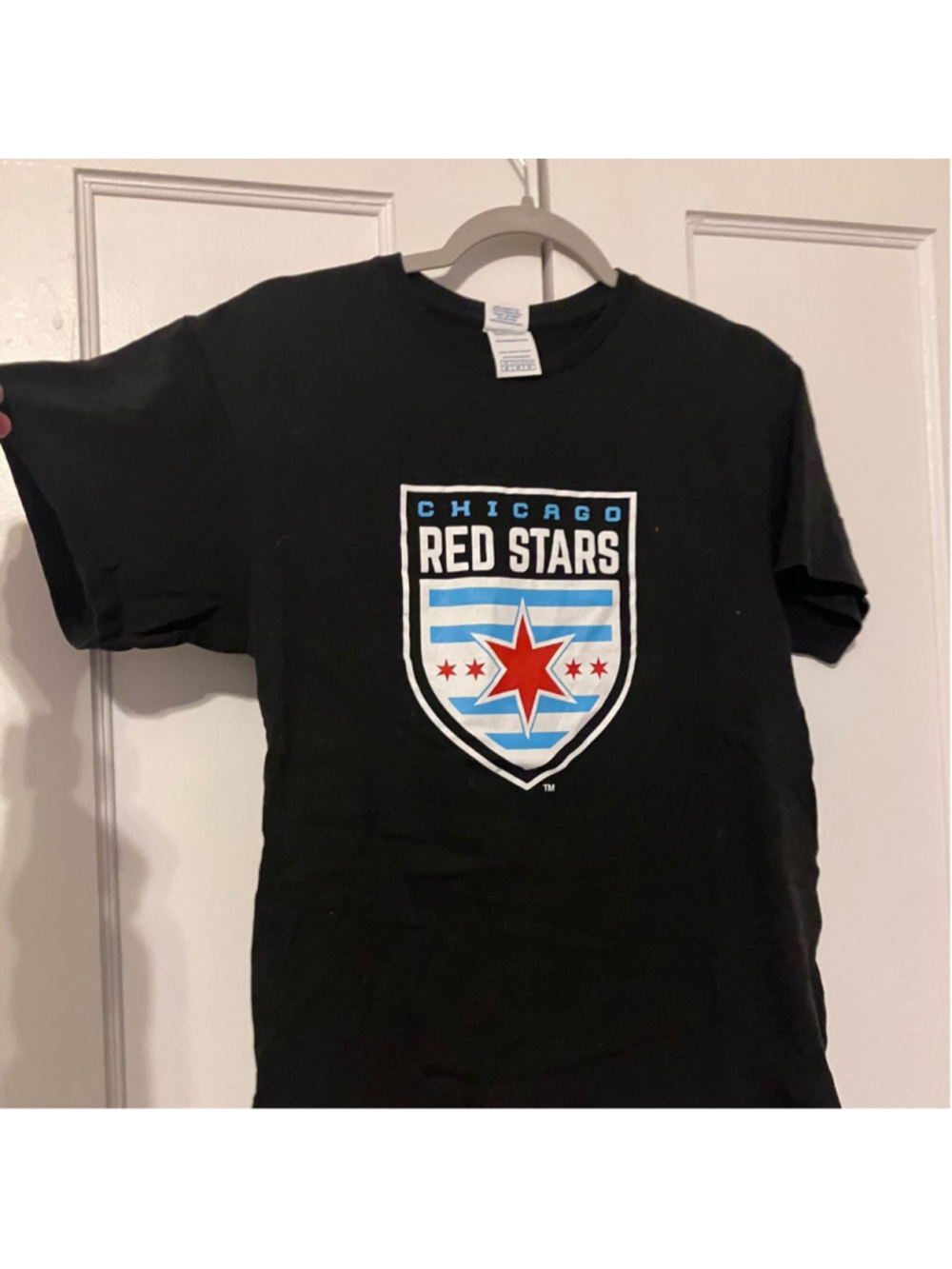 Official Chicago Red Stars FC Logo Black T-Shirt (Medium)